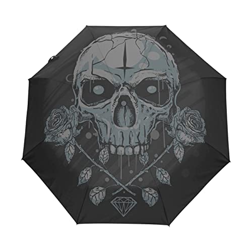 Parapluie pliable crâne rose pour femme et enfant protection pluie efficace