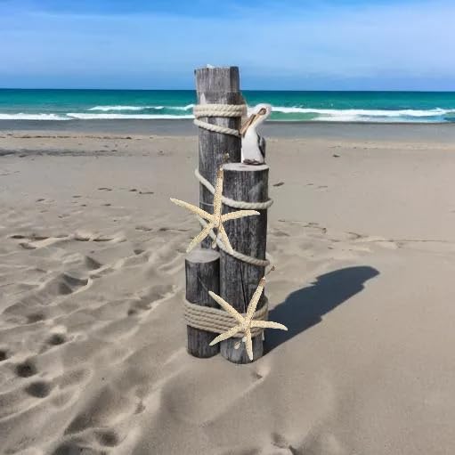 Pelicanonwoodpilingsnauticalstatuewithhangingstarfishcoastaldecorforporchgardenorpoolsidemarinebirdsculpturenauticaldecor  Urban Country Home Decor Pelican on wood pilings nautical statue with hanging starfishcoastal decor for porch garden or poolside marine bird sculpture nautical decor  urban country home decor