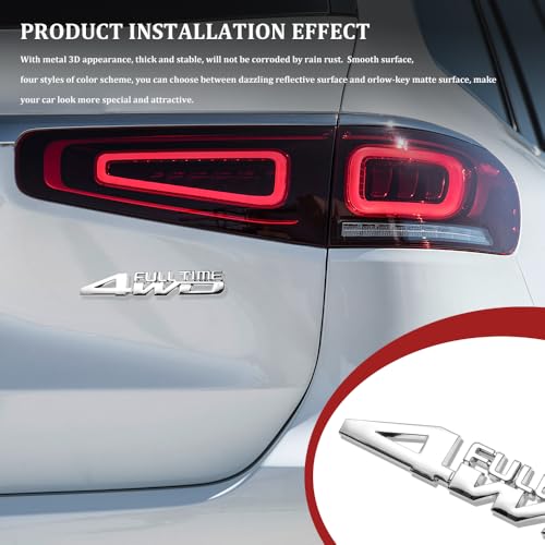 Image of 4x4 Emblem Sticker, Metal Car Emblems, 3D Fender Badge Decal Car Sticker, Universal 4X4 Emblem Badge 3D Logo Car Exterior Accessories Fit for SUVs Trucks Pickups (4WD, Silver)