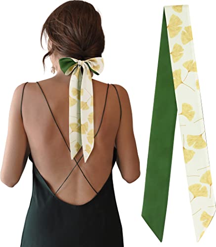 Women's Designer Neckerchief Handbag Handle Ribbon Fashion Scarf Flower Printed Hair Tie