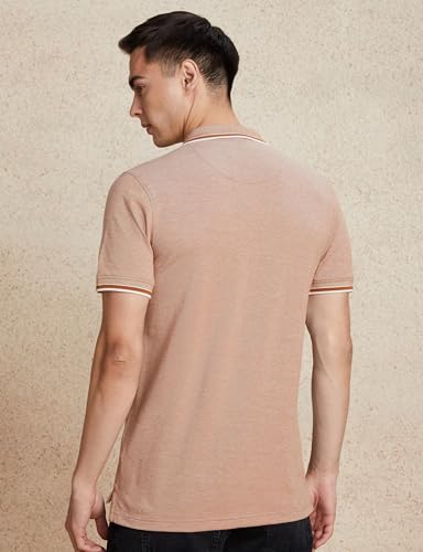 Image of Amazon Brand - Symbol Men's Cotton Rich Textured Polo Tshirts | Collar Plain Tshirts | Half Sleeves - Regular Fit (Available in Plus Sizes)