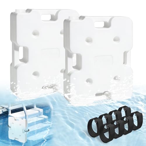 Desunqin 2 Pack 48lbs Heavy Duty Pool Ladder Weights HDPE Waterproof Swimming Pool Ladder Weights for Steps Pool Step Weights for Above & Underground Ground Pools (12.8 x 16.7)