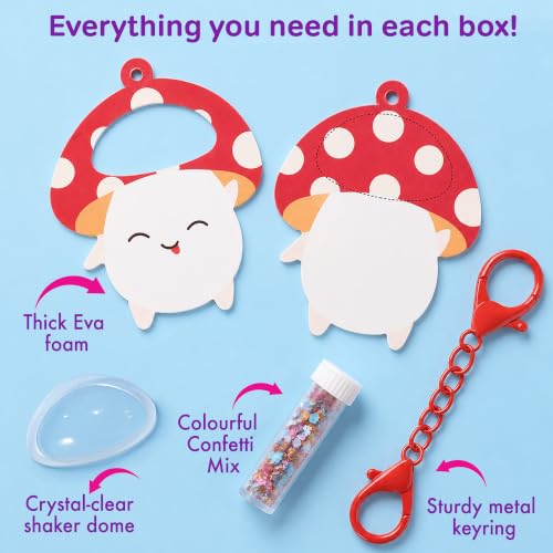 Image of Chalk & Chuckles Joydomes Magic Mushroom, DIY Shaker Keychain & Bag Charm