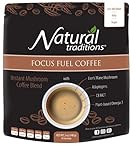 Natural Traditions Focus Fuel Coffee - Instant Mushroom Coffee Blend with Lion's Mane Mushroom...