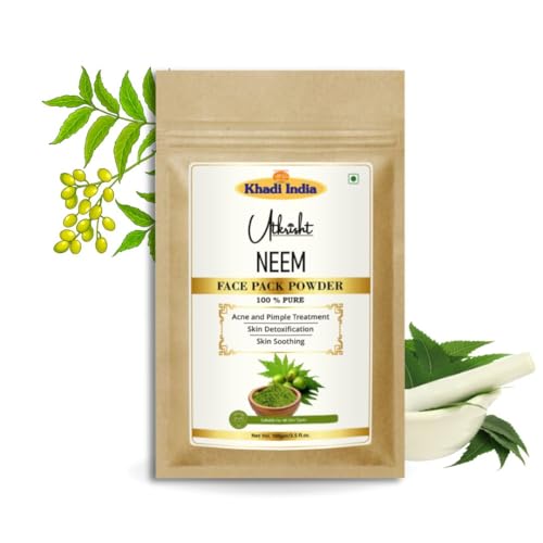 Image of Khadi Neem Face Pack Powder 100g | Natural & Herbal | For Acne, Pimple & Glowing Skin | Skin Detox & Soothing | Removes Dirt & Impurities | Ayurvedic Face Pack for Men Women