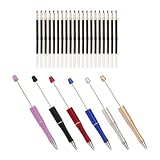 ALCXAZS Kugelschreiber Set mit verschiedenen Perlen, Schreiberfahrung, sanftes Schreiben, Geschenkidee für Schüler, Schule, Büro, Feiertagsgeschenk für, Stil A