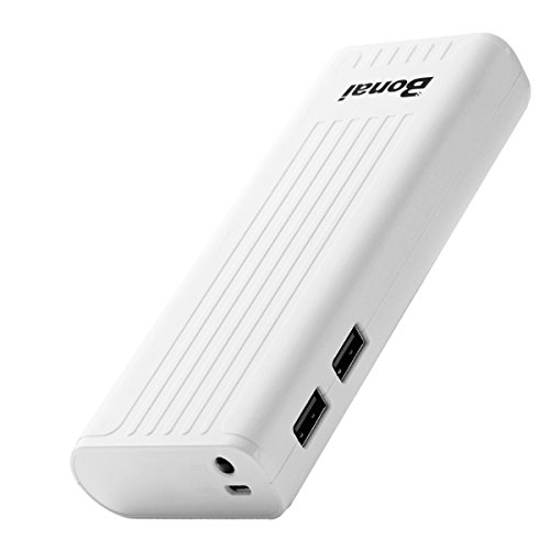 BONAI [Upgraded] Power Bank, Stripe 10,000mAh Portable Charger Ultra-Compact with Flashlight Compatible with iPhone 7 iPad Galaxy S8 and Others Android Tablet Phone (White)