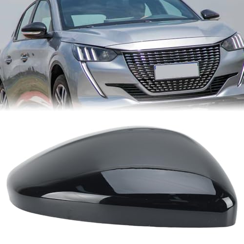 Right O/S Driver Side Gloss Black Door Wing Mirror Cover Cap Casings For Peugeot 208 2008 Citroen C3 2012 2013 2014 2015 2016 2017 2018 UK