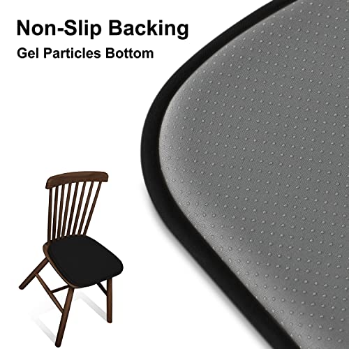 Shinnwa Kitchen Chair Cushions For Dining Chairs Cushion Indoor Room Metal Seat Non Slip Pads With U-Shaped Foam Pad And Plaid Velvet Cover Overall Washable Set Of 4 [15 X 16 Inches] Black #TOP2