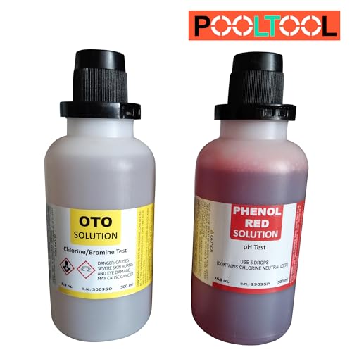 POOLTOOL Swimming Pool pH and Chlorine Level Tester For Water Testing Liquid, Swimming Pool Test Kit Refill Pack/Strip 500 ML