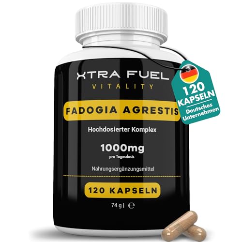 Fadogia Agrestis - 1000mg Tagesdosis - 120 Kapseln (hochdosiert) - Natürliches Fadogia Agrestis Extrakt (10:1 Formel) - Beliebt bei Sportlern und aktiven Menschen - Vegan und Laborgeprüft