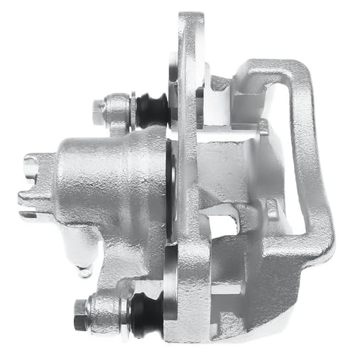 Image of Detroit Axle - Rear Right Brake Caliper for 2002 2003 Subaru Impreza [RS, WRX; Casting No. 3818], Passenger Side Disc Brake Caliper with Bracket Replacement