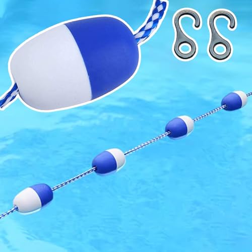 Swimming Pool 15ft 18ft 20ft 24ft 25ft 30ft Rope Floats to Divide, Safety Divider for Shallow and Deep End, Swimming Lane Lines Buoy Rope(Size:L7m/23ft)