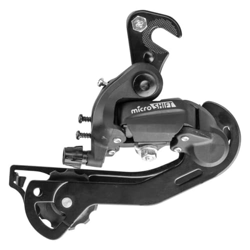 microSHIFT M21 Rear Derailleur - 6,7 Speed, Long Cage, Dropout Claw Hanger, Black