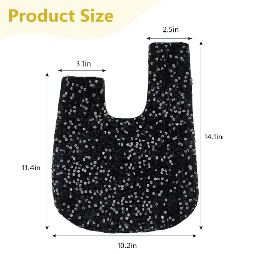 Image of Eternal Beauty Sequin Wristlet Bag, Reinforced Sparkly Evening Clutch for Wedding Guest, Cruise & Prom Mini Purse