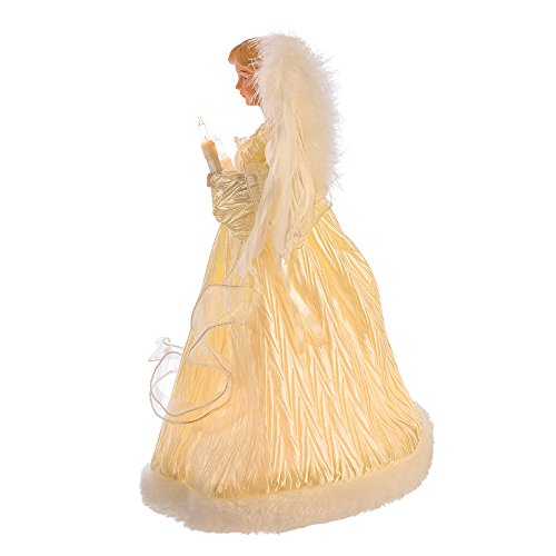 Kurt Adler 10-Light Ivory Angel Treetop, 12-Inch #TOP4