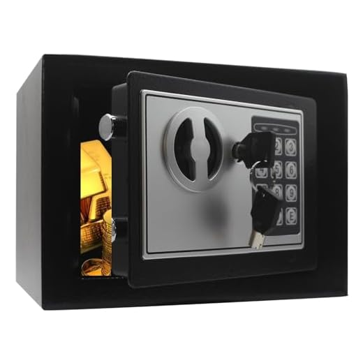 Heroecol Key and Electronic Security Safe Box Digital Deposit Box for Home Office Hotel Business Lock Box for Cash Jewelry Storage (Black, 0.17 Cubic Feet)