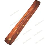 Sencillo y práctico de usar Jaima Alkauzar Tablilla Incensario Decorada, Madera, Marrón, 22 x 4 cm