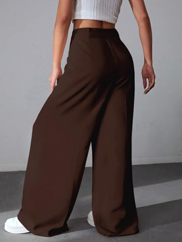 Image of GRECIILOOKS Women High Rise High Waist Trousers Flared Korean Style Formal Pants| Elegant Workwear for Office, College & Events (Available in Plus Size)