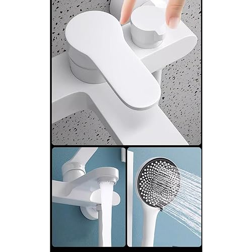 Mitigeur bain douche blanc robuste en laiton à double commande précise - 3
