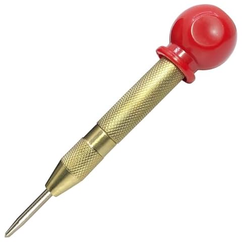 1Pcs Heavy Duty Automatic Center Punch, Adjustable Impact Spring Loaded Center Punch Tool, Spring Punch, Center Punch Spring Loaded, Auto Center Punch for Metel, Plastics, Wood（5-Inch） Cover