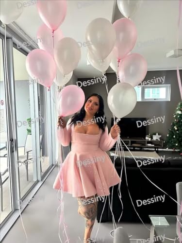 Dessiny Square Neck Sequin Short Homecoming Dresses 2025 with Long Sleeve Mermaid Cocktail Evening Pary Dress with Bow DE3803