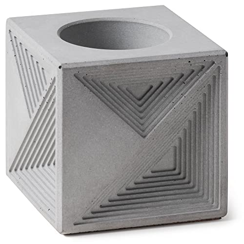 Kreativer quadratischer Kerzenhalter aus Beton, romantisch, für Abendessen, Bar, Party, dekorativer Stein, Kerzenständer, für Heimdekoration, Tischdekoration (Betongrau, Zange Kerze 2) Cover