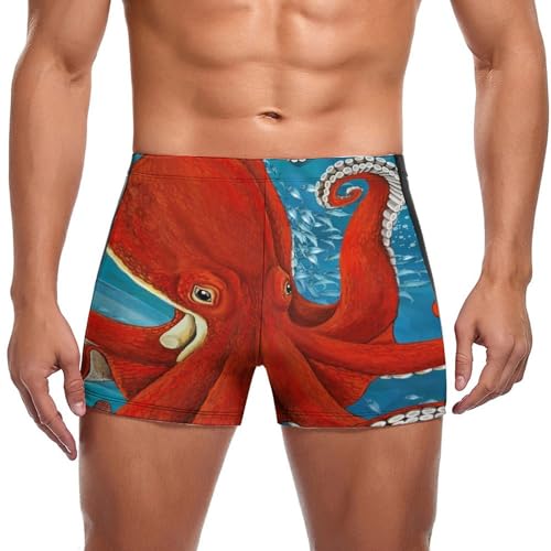 Swim briefs homme rouge résistant au chlore avec cordon de serrage