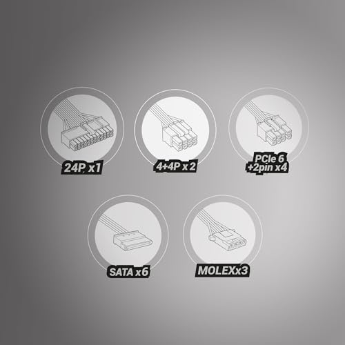 RADIX VII AG 800M, Alimentatore Modulare PC ATX 800W, 10 Anni Garanzia, 80Plus Silver, Tecnologia AI-RPM Silenziosa, 87% Efficienza, Nero - Alimentatore - Immagine 5