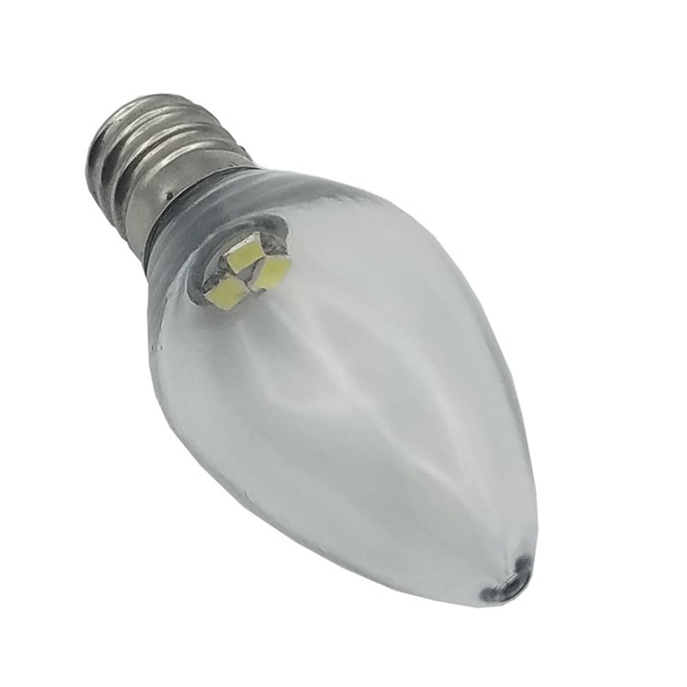 1fortunate lampadine, Confezione da 50, lampada da tavolo a LED con candela AC220V E12 in plastica 0,5 W C7 luce bianca/calda(2700K warm white)