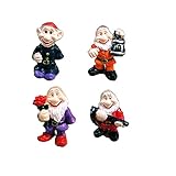 NIWWIN Gnomos de jardín Estatua en Miniatura de Barba Blanca enana, Uso de estatuilla enana pequeña para decoración de jardín de césped