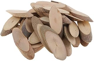 30 Unpainted Oval Blank Wood Slices Log Slices for craft Christmas Rustic Wedding Ornaments - 55-65mm Length; 15-18mm Width