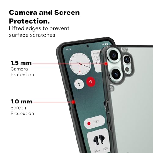 Image of RIGGEAR Shockproof Clear Hybrid Armor Back Cover Case for CMF by Nothing Phone 2 Pro /CMF Phone 2 Pro 5G (Clear-Black Bumper and Transparent PC)