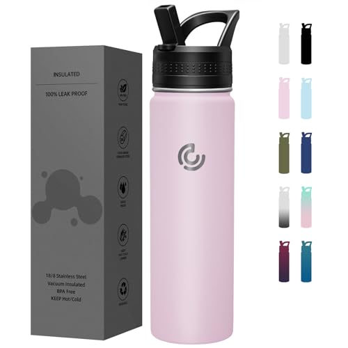 COKTIK 22oz Sports Water Bottle, Stainless Steel Water Bottle