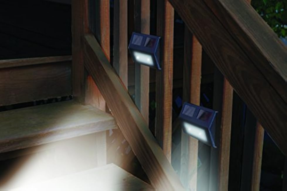 MAXSA Innovations 47334-BZ Bronze Stainless Steel Weatherproof Solar LED Lights for Decks and Steps (4-Pack), Bronze Stainless Steel