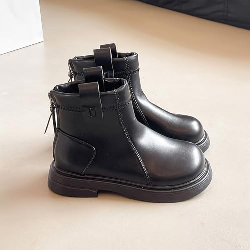 IWIHMIV Girls Riding Boots Kid Boots Toddler Girl Booties Kids Riding Boots Boys' Boots Girls Boys Ankle Boots Back Zipper Shoes2