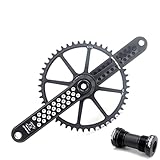 EVOSID Bike Cranksets Road Bike Crankset 40/42/44/46/48T GXP Single Chainring 10/11/12 Speed CNC Crank with Bracket Bottom (Silver Crank 40T+BB, 175mm)