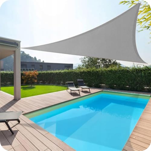 Toldo triangular 4m con protección UV e impermeable KRUMAD gris para jardín 8
