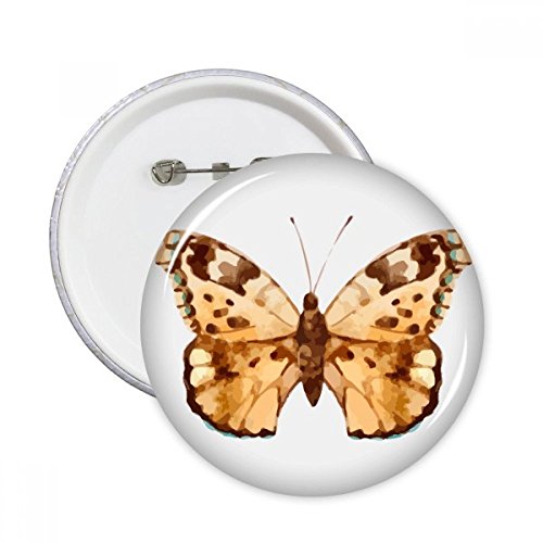 Pins marron papillon pour customiser une veste en jean usée badge rond S