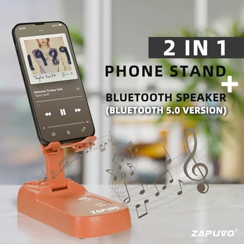 ZAPUVO Cell Phone Stand with Wireless Bluetooth Speaker, Dad Gifts for Christmas Xmas from Daughter Son Kids, Men Gifts for Husband Anniversary Birthday, Cool Tech Gadgets for Him Stocking Stuffers
