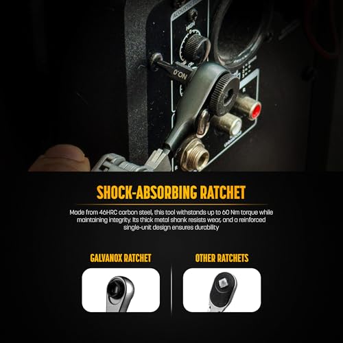 Galvanox Flat-end Ratchet Driver Designed for Leatherman Models - Compatible with Multi-tool Flat Bit Kits and Standard 1/4\" Hex Bits (Black) - Thumbnail 4