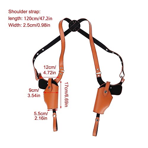 Shoulder Holster, Dual Gun Shoulder Holster PU Leather Concealed Carry Holster Adjustable Vertical Gun Holster for Right and Left Hand