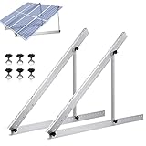 Warmfay 2 Stück Solarmodul Halterung 114CM 45'', Alu Balkonkraftwerk Halterung Aufständerung Winkel Einstellbar 0-90°, Dachhalterung Solarmodule für Flachdach Wand Wohnmobil Boot