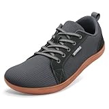 ATHMILE Barefoot Shoes Men Wide Toe Box Zero Drop Sneakers Earthing Minimalist Fashion Athletic Footwear for Grounding Gym Trail Running Hiking Walking Casual Breathable Non Slip Grey