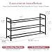 Bumusty 3-Tier Expandable Shoe Rack for Closet, 18“-33” Adjustable Shoe Rack for Small Space, Small Shoe Organizer for Front Door, Sturdy Metal, Black