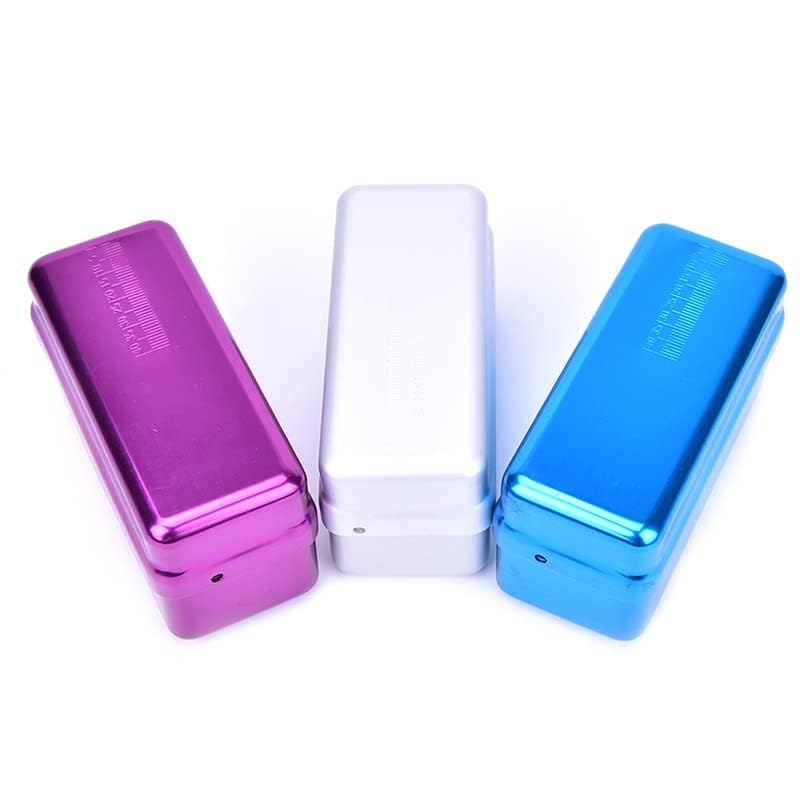 Blue Endo Files Aluminum Box Disinfection Sterilizing Storage Case Bur Holder Stand Organizer Box 72 Holes