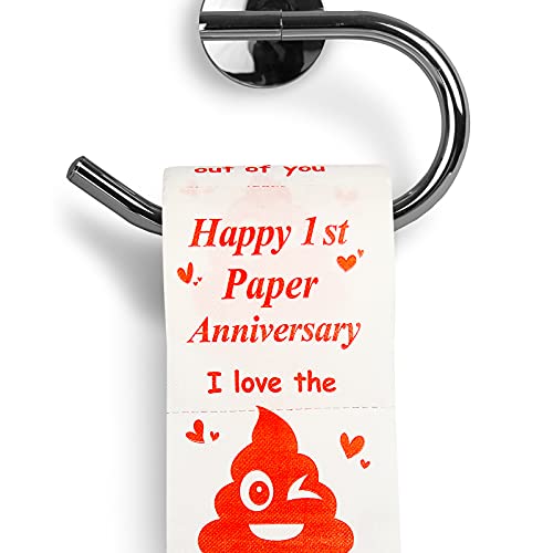 Happy Anniversary Toilet Paper Roll Funny 1St Anniversary For Men And Women Funny Novelty Wedding Or Dating Anniversary Present For Him Or Her Anniversary Party Decorations Supplies #TOP1