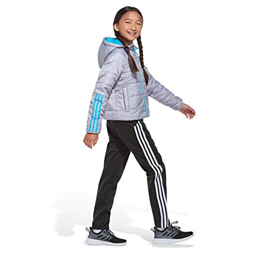 Adidas Girls' Hooded Puffer Jacket, Grey, X-Small #TOP6