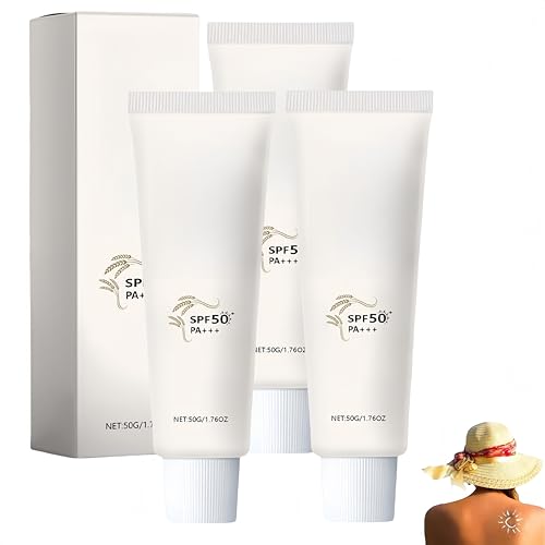 Loción hidratante con protector solar, bloqueador solar, cuidado post-solar calmante natural, crema facial hidratante refrescante, mejora la hiperpigmentación, acabado aterciopelado no graso (3Piezas)