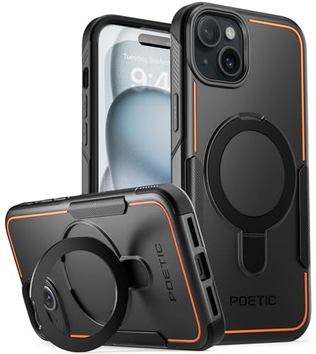 Éviter Écran Cassé iPhone 15 Plus - Coque Poetic Neon Antichoc MagSafe Robuste